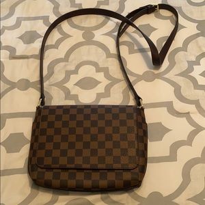 Brown checkered crossbody